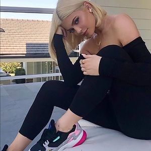 Black off shoulder unitard